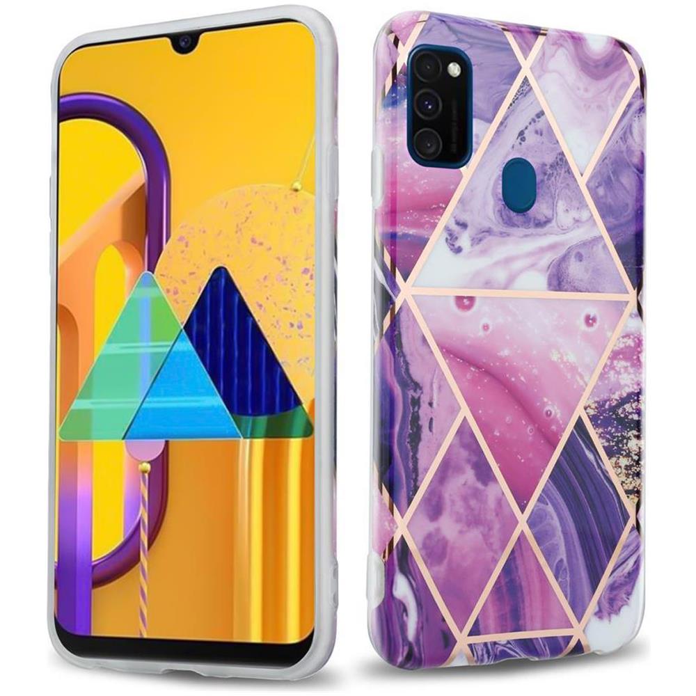 Custodia Compatibile Con Huawei P20 Lite In Marmo Viola Onda No. 14 - Coperchio Protettivo In Silicone Tpu Con Motivo A Mosaico - Foto 1