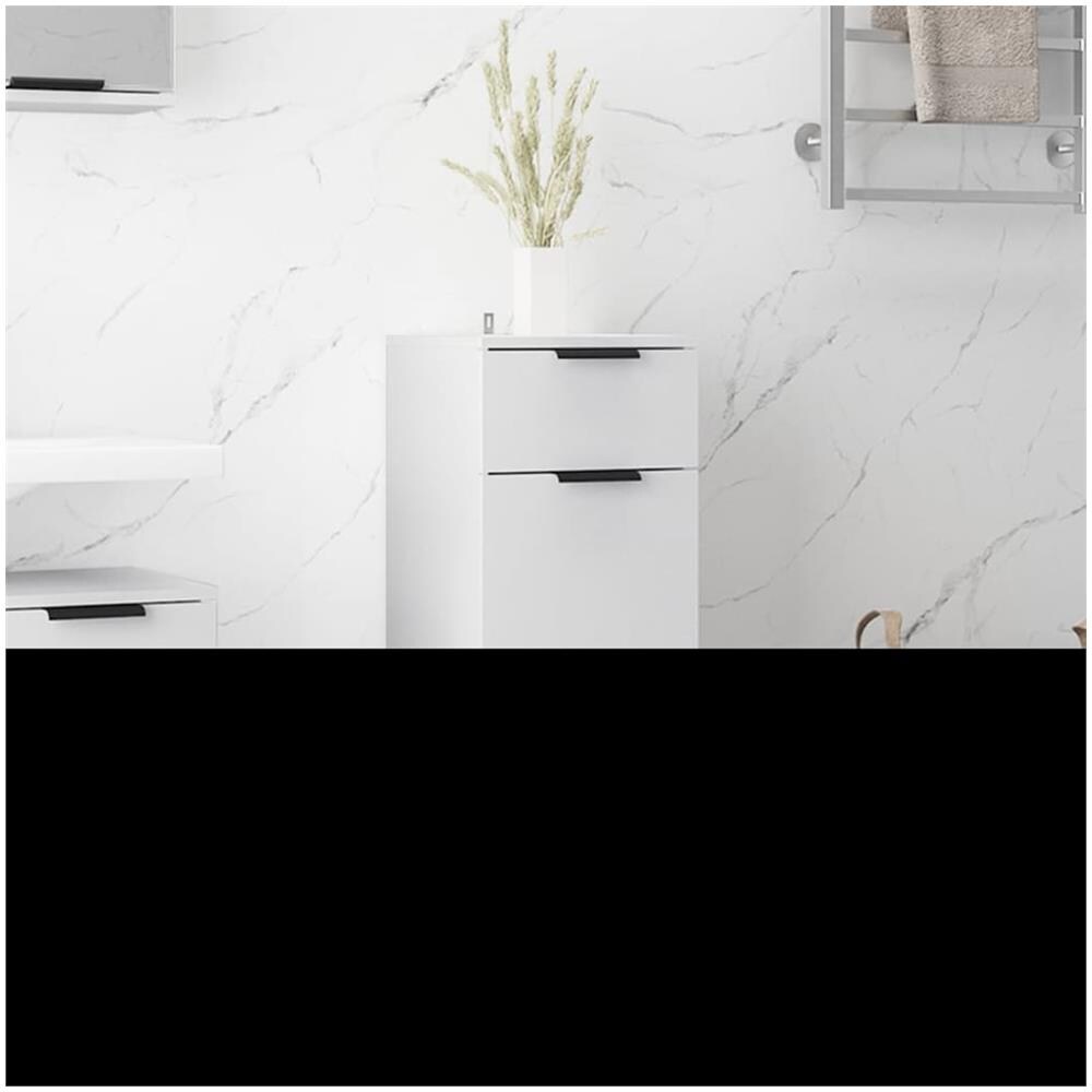 Armadio Da Bagno Bianco 32x34x90 Cm In Legno Multistrato - Foto 1