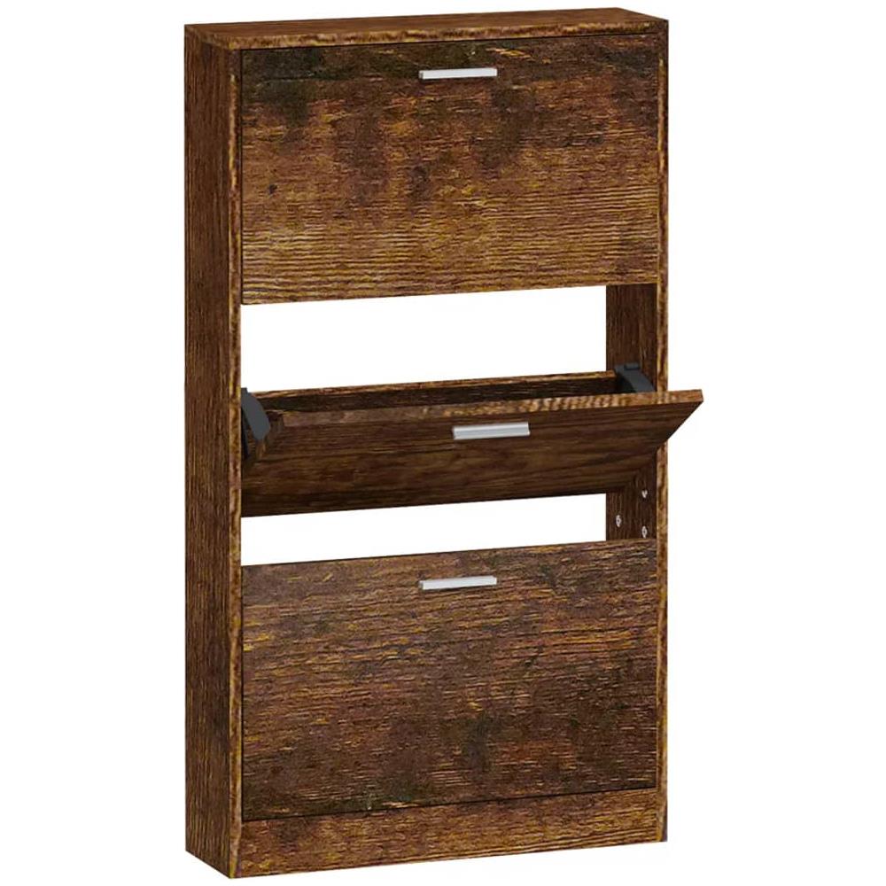 Scarpiera Rovere Fumo 59x17x108 Cm In Legno Multistrato - Foto 2