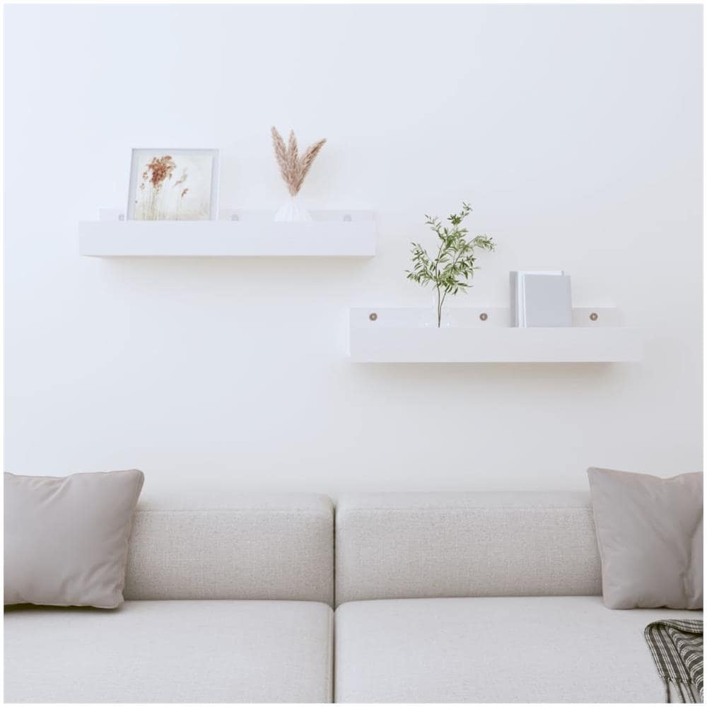 Mensole Da Parete 2 Pz Bianco 50x12x9cm Legno Massello Di Pino - Foto 1