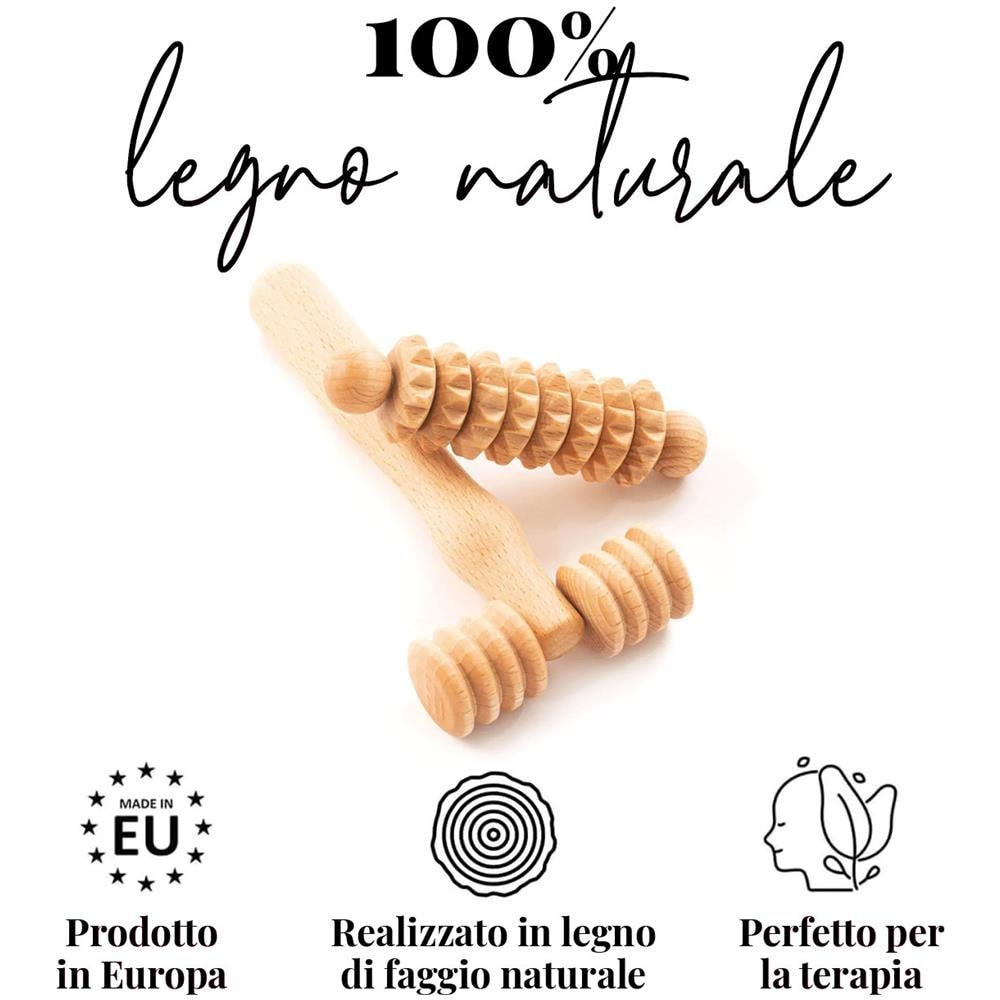 Set Per Massaggi Per Il Corpo In Legno Rullo Derma Per Viso, Collo, Spalle, Braccia, Mani - Foto 1