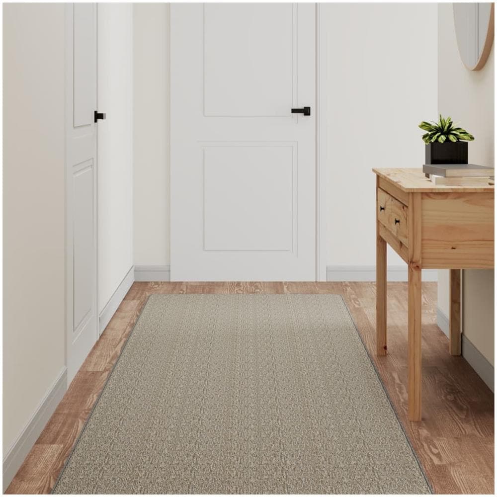 Tappeto Corsia Aspetto Sisal Argento 80x300 Cm - Foto 1