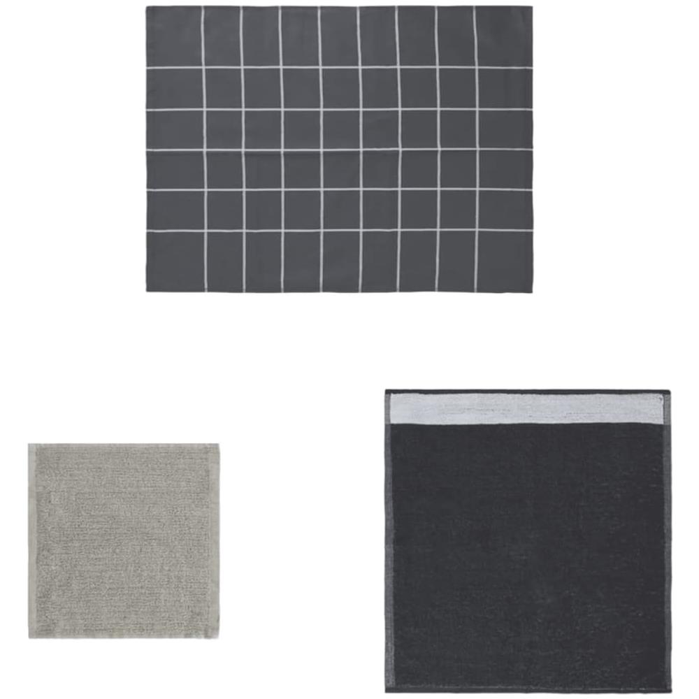 Set Strofinacci 12 Pz In Cotone Grigio - Foto 2