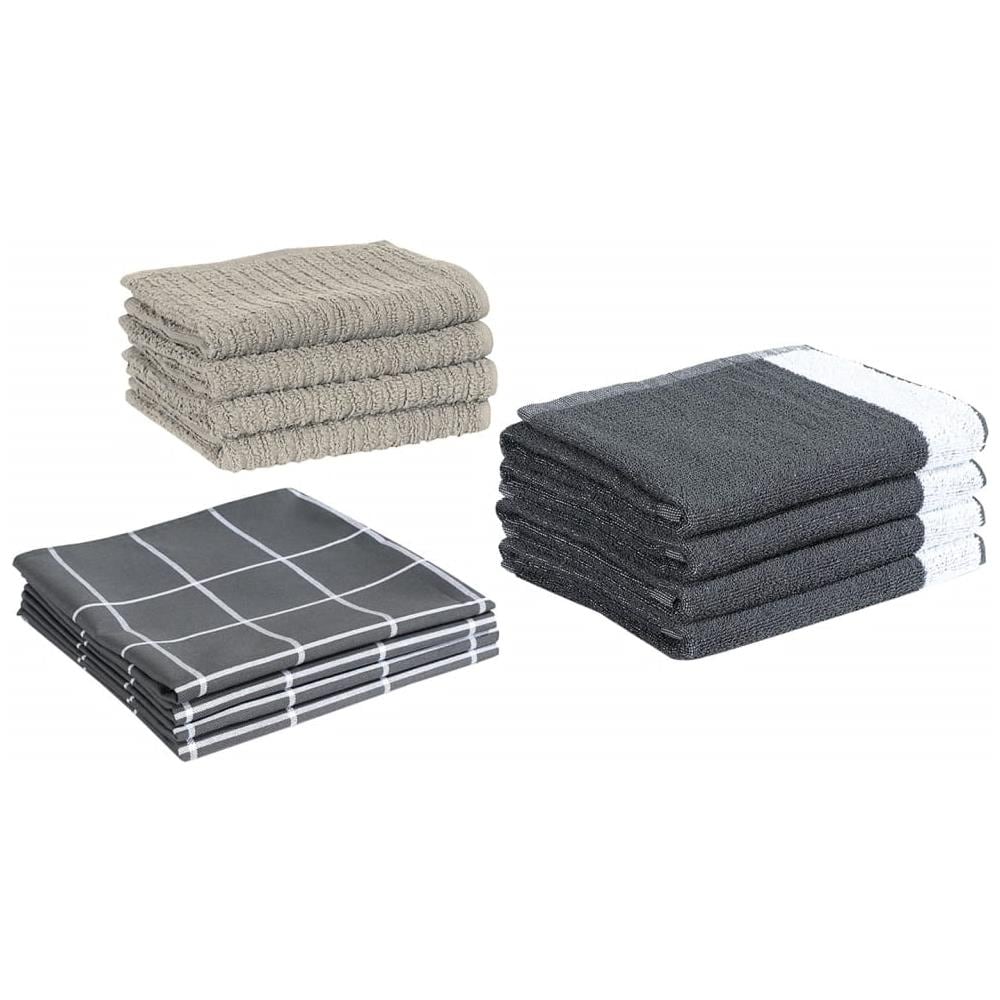 Set Strofinacci 12 Pz In Cotone Grigio - Foto 3