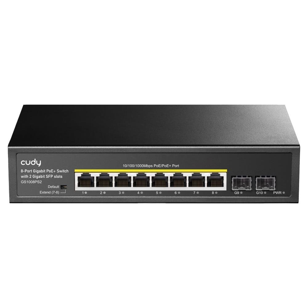 Switch PoE Industriale Ultrapoe POE-3612-8H - 8 Porte Gigabit + 2 SFP, 120W, Non Gestito