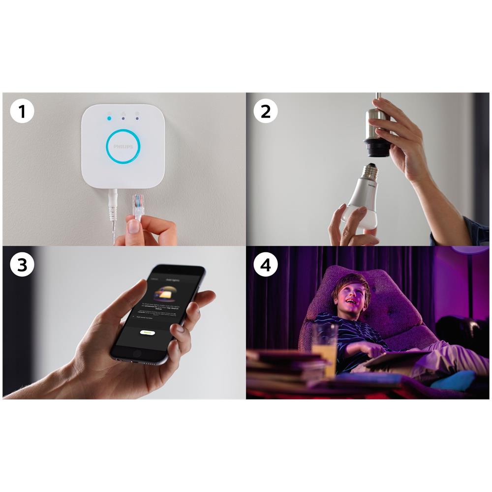 Philips Hue White and Color ambiance Starter kit: 2 lampadine connesse E27 (800) - Foto 2