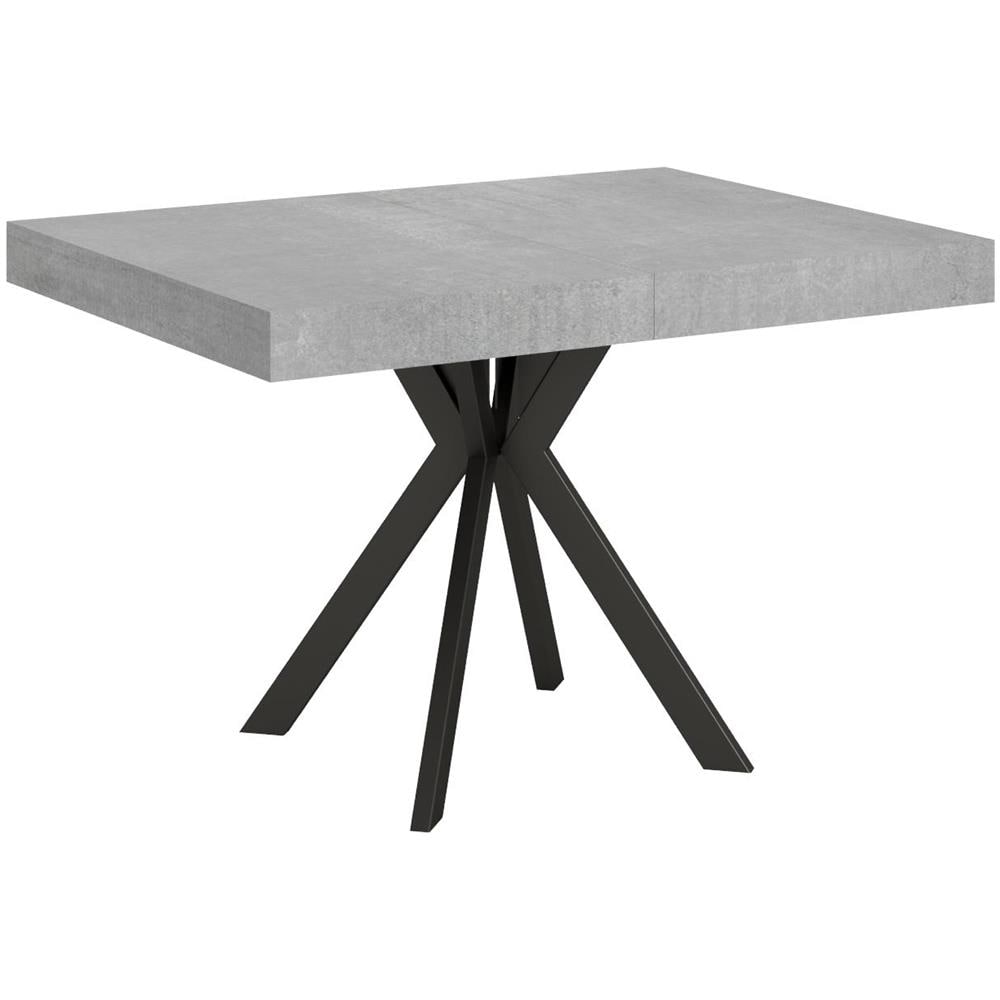 Tavolo allungabile 80x120/204 cm Dolcezza cemento gambe antracite - Foto 1