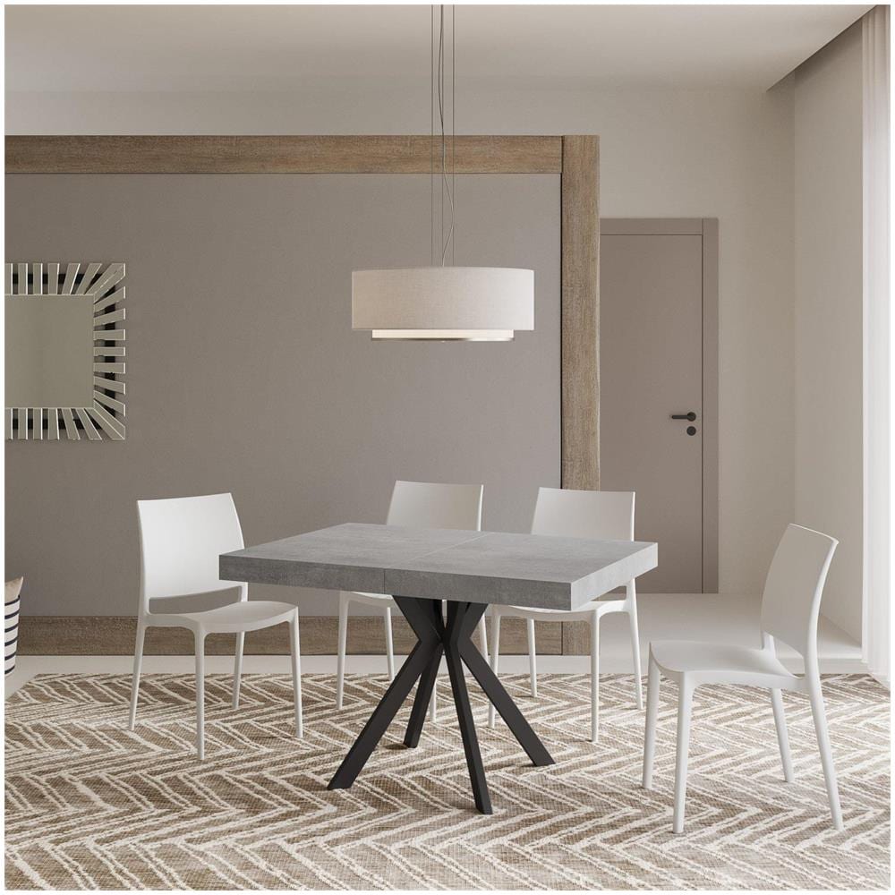 Tavolo allungabile 80x120/204 cm Dolcezza cemento gambe antracite - Foto 2