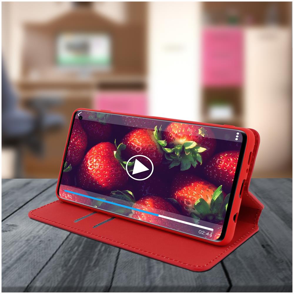 Custodia Samsung Galaxy S10 Portacarte Funzione Supporto Rosso - Foto 4