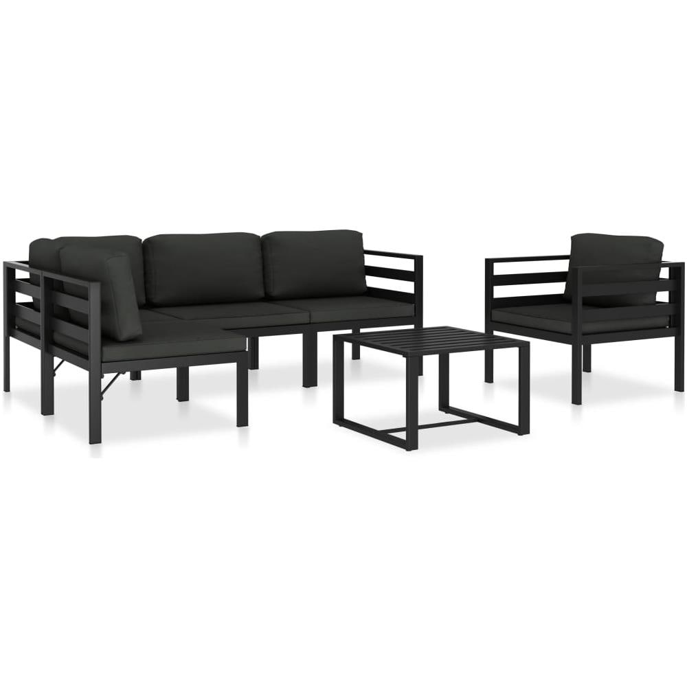 Set Divani Da Giardino 6 Pz Con Cuscini In Alluminio Antracite - Foto 1