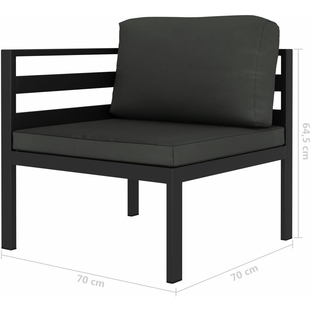 Set Divani Da Giardino 6 Pz Con Cuscini In Alluminio Antracite - Foto 11