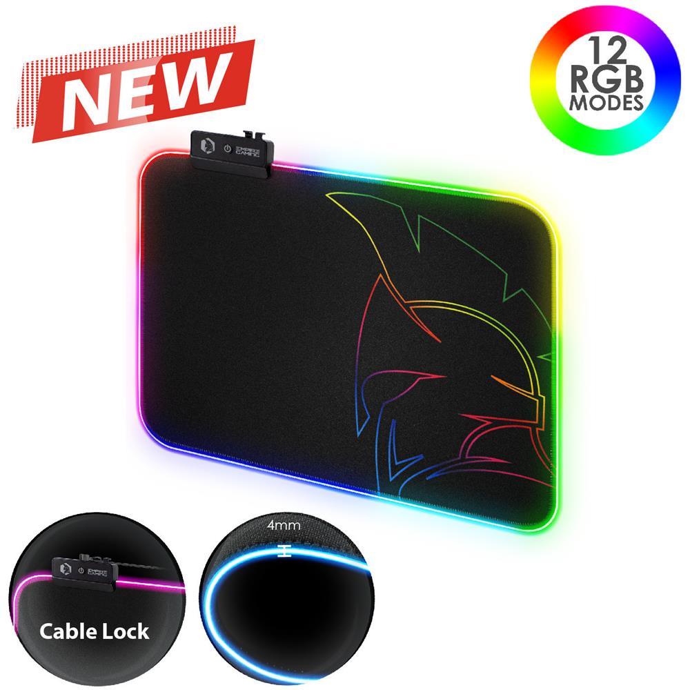Scuro Arcobaleno Gamer Mousepad - Sistema Di Illuminazione Led Rgb 12 - Mousepad Giocatori Retroilluminazione Resistente Alla Luce-slip Gomma-acqua - Per I Giocatori Pc, Mac E Laptop-300x230x4mm - Foto 1
