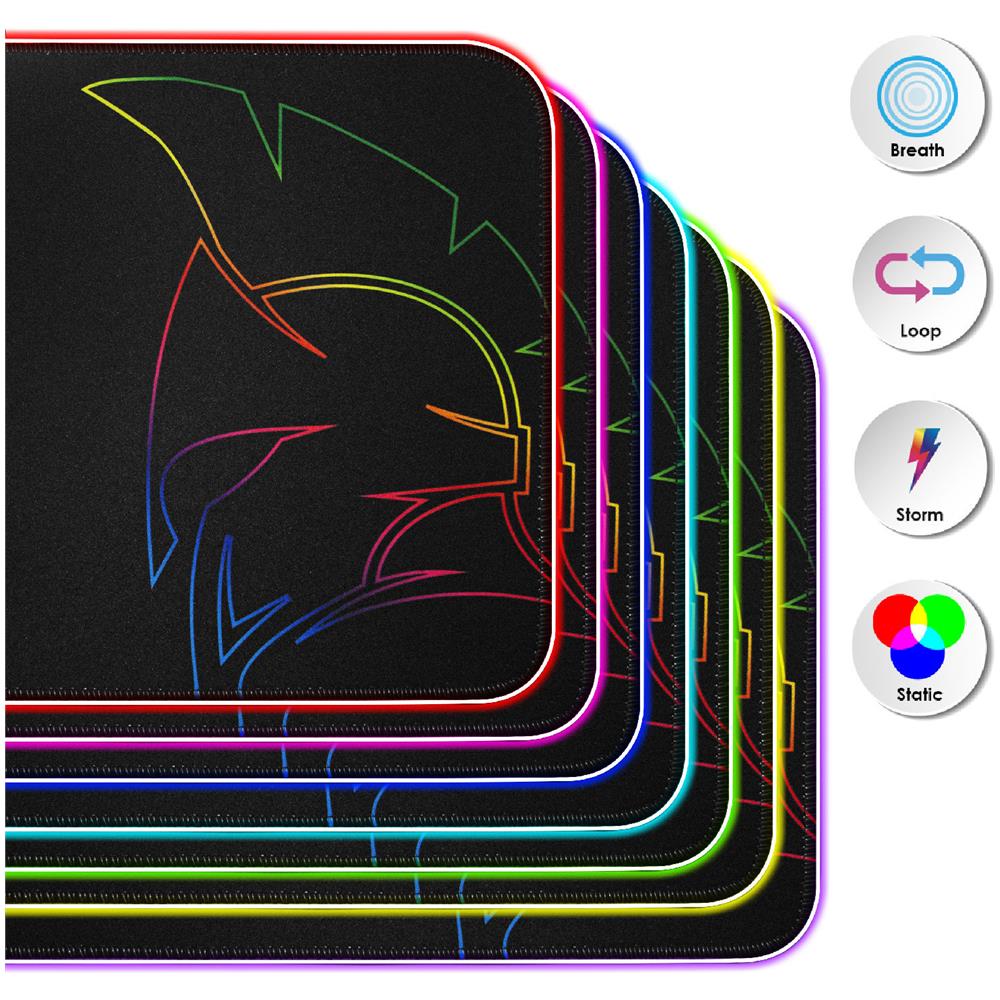 Scuro Arcobaleno Gamer Mousepad - Sistema Di Illuminazione Led Rgb 12 - Mousepad Giocatori Retroilluminazione Resistente Alla Luce-slip Gomma-acqua - Per I Giocatori Pc, Mac E Laptop-300x230x4mm - Foto 2