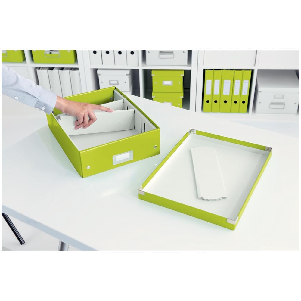 Scatola Archivio Click & Store A4 28X10X37 cm Verde Metallizzato - Foto 2