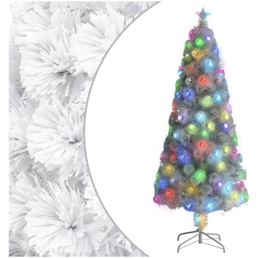 Albero Natale Artificiale Led Bianco 240 Cm Fibra Ottica - Foto 1
