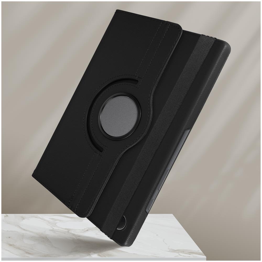 Custodia Samsung Galaxy Tab A8 10.5 2021 Copertina Supporto Rotante 360° Nera - Foto 6