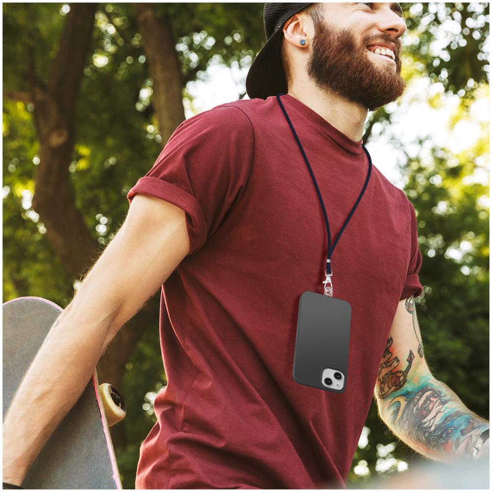 Corda Universale Smartphone Per Cover E Custodia Regolabile 90cm Blu Scuro - Foto 2