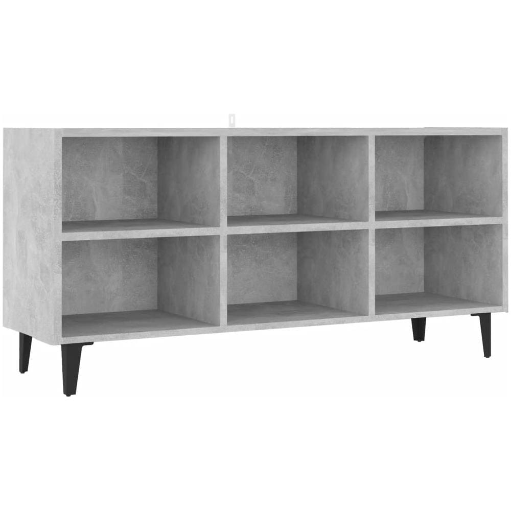 Mobile TV con Gambe in Metallo Grigio Cemento 103,5x30x50 cm - Foto 2
