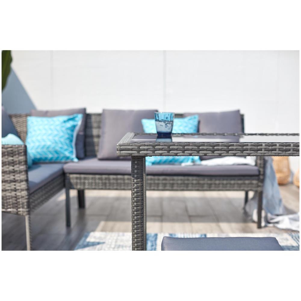 Salotto Da Giardino 8 Posti In Resina Nero/grigio Cordoba - Foto 2