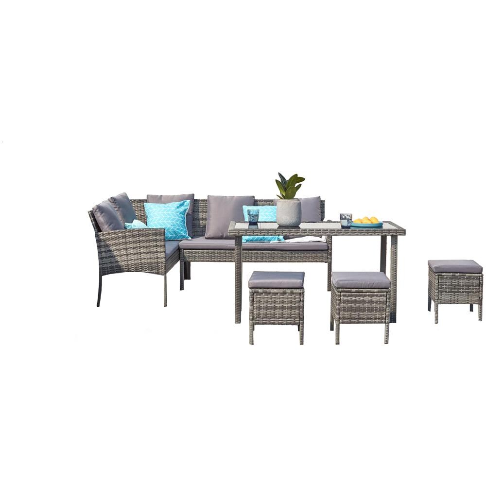 Salotto Da Giardino 8 Posti In Resina Nero/grigio Cordoba - Foto 9