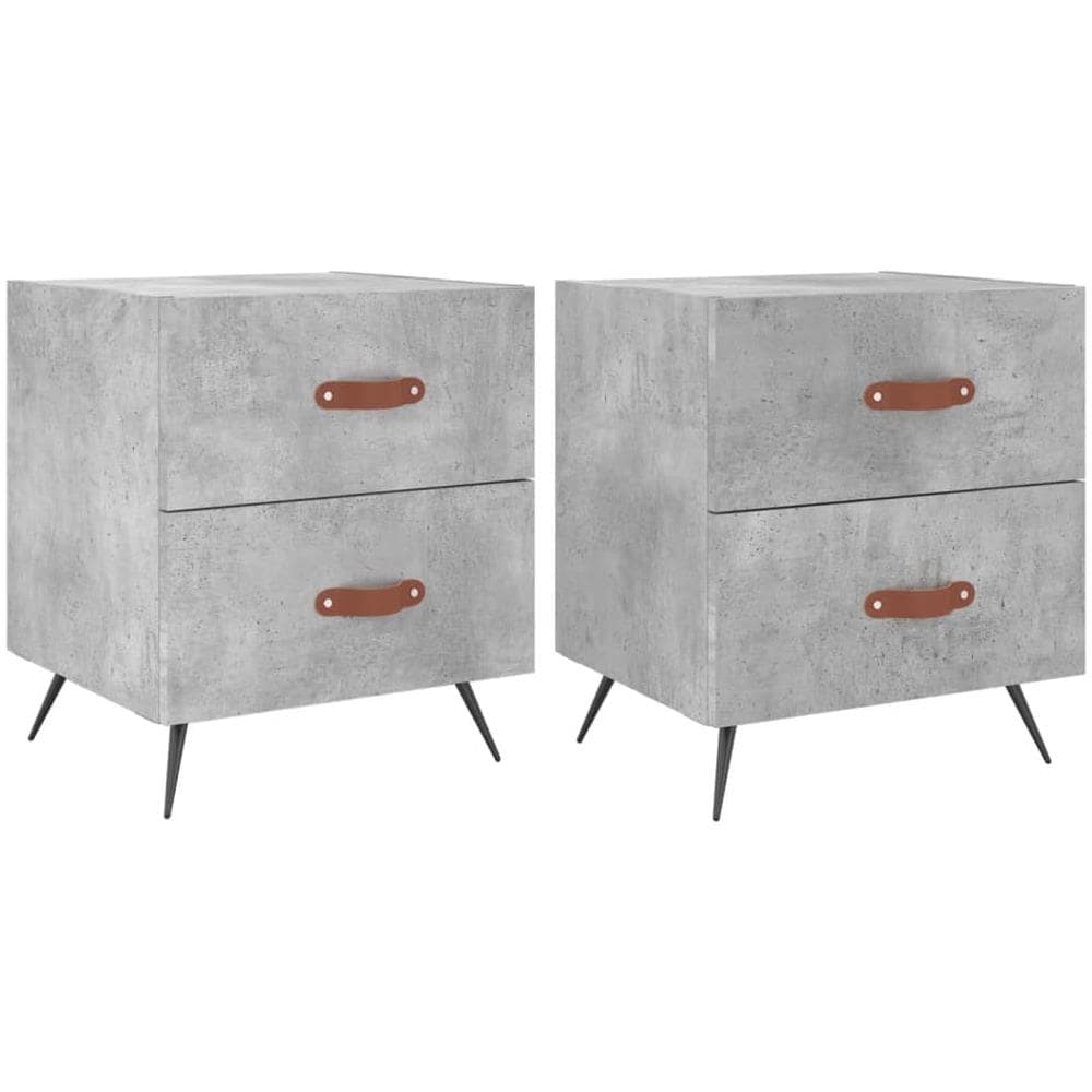 Comodini 2 Pz Grigio Cemento 40x35x47,5 Cm In Legno Multistrato - Foto 1