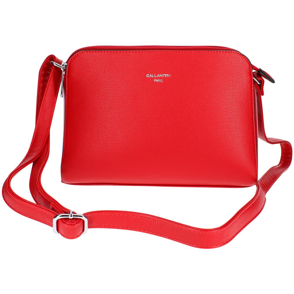 Borsa A Tracolla In Similpelle - Paris - Rossa - Foto 2