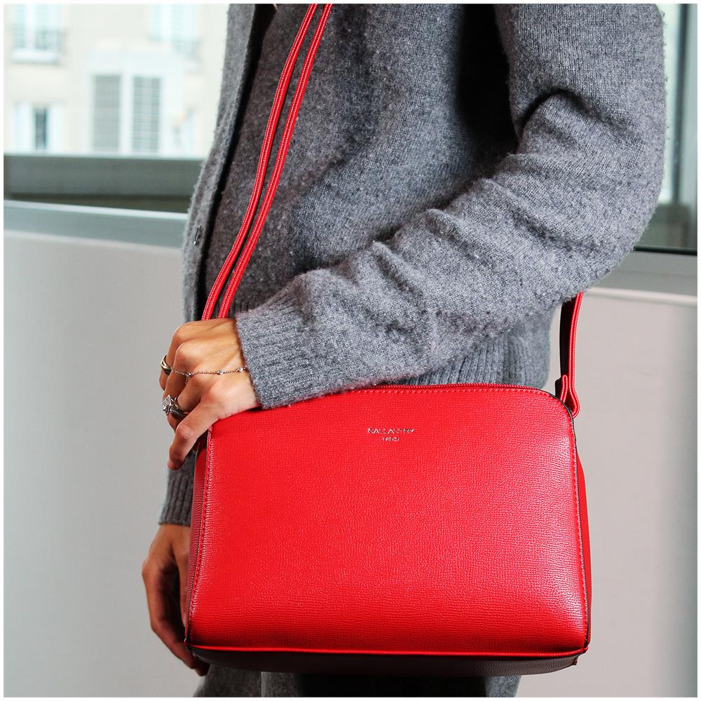 Borsa A Tracolla In Similpelle - Paris - Rossa - Foto 6