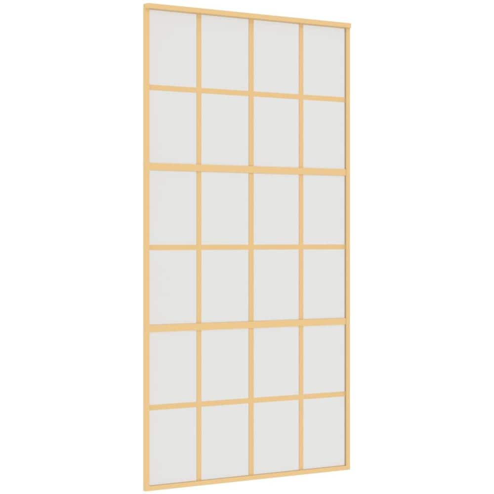 Porta Scorrevole Oro 102,5x205 Vetro Smerigliato Esg Alluminio - Foto 2
