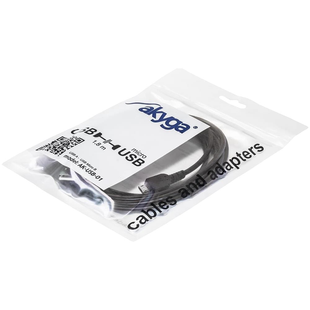 AK-USB-01 cavo USB 1,8 m USB 2.0 Micro-USB B USB A Nero - Foto 4
