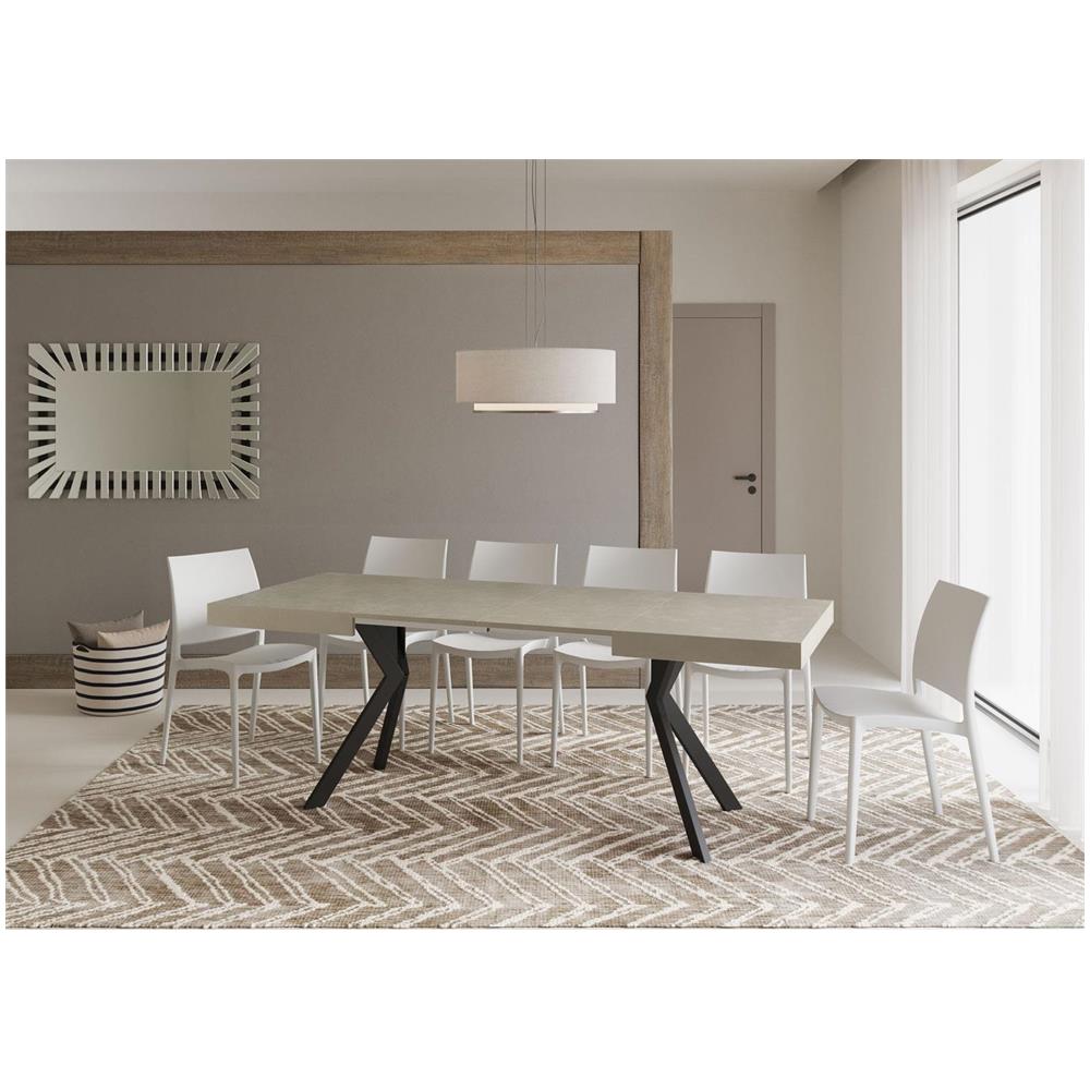 Tavolo allungabile 80x120/204 cm Dolcezza Cashmere gambe antracite - Foto 4