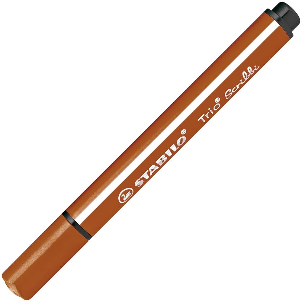 Trio Scribbi - Pennarello triangolare con punta ammortizzata - Confezione da 5 - Marrone chiaro - Foto 2
