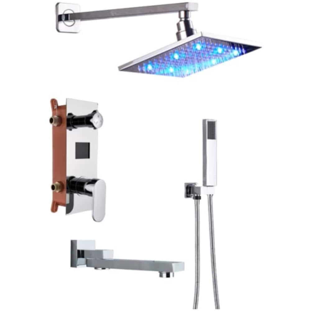 Set miscelatore doccia, Blackswan, tipo M73.66 LED, modello cromato lucido, misura 25 cm - Foto 1