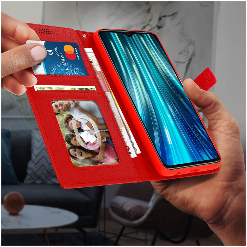 Custodia Xiaomi Redmi Note 8 Pro Portafoglio Supporto Video Cover Rosso - Foto 2