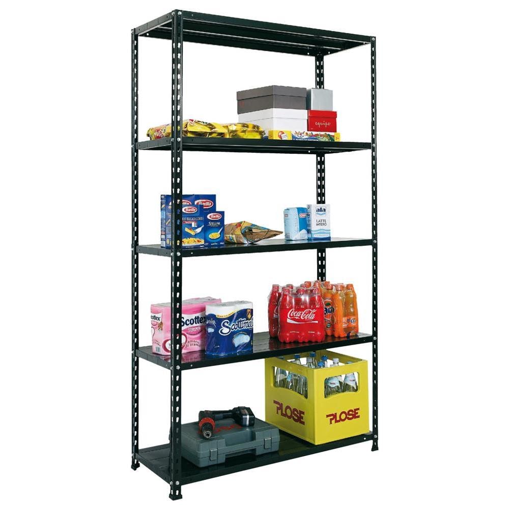 Kit Scaffale Scaffalatura A 5 Piani In Metallo A Bullone 350kg 100x40xh188cm - Foto 1