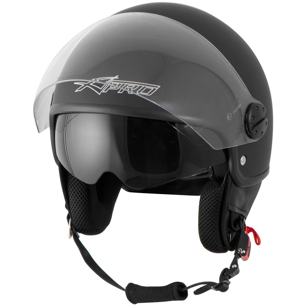 Casco Jet Scooter Moto Ece 22 Doppia Visiera Parasole Nero Opaco 2xl - Foto 5