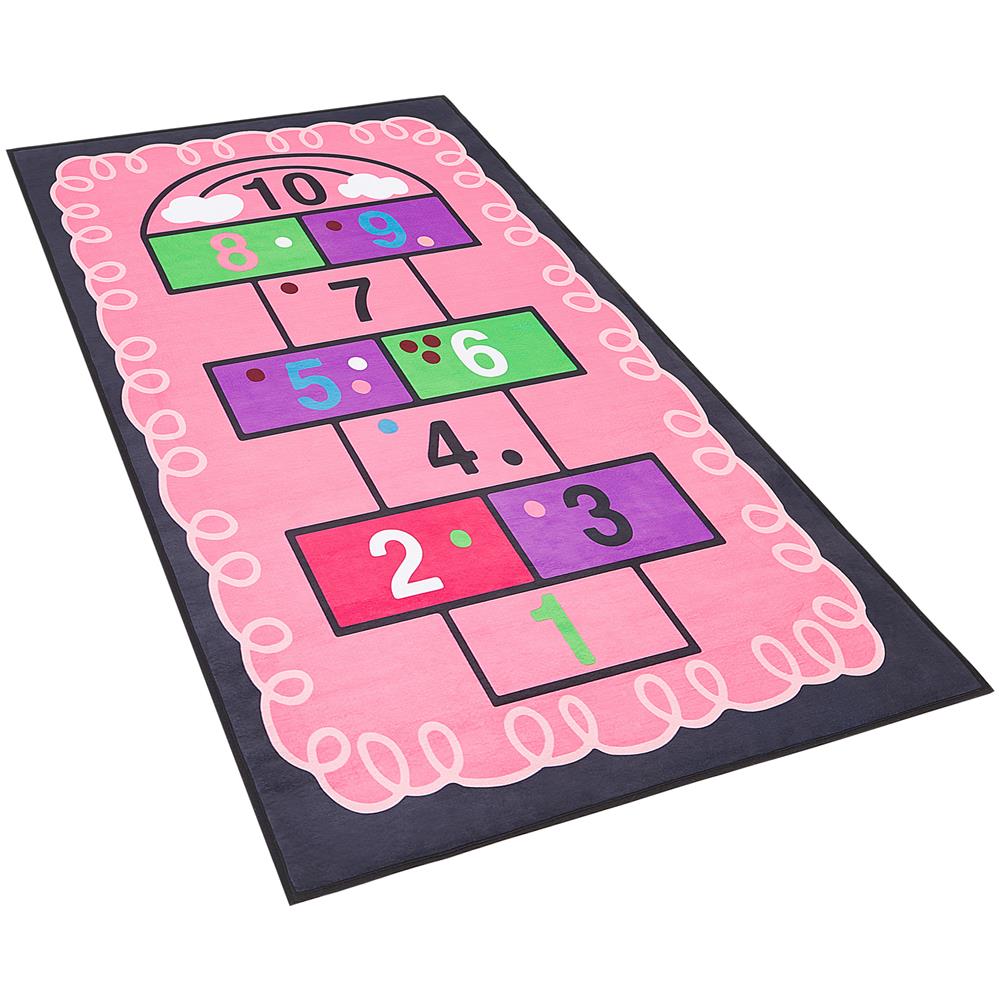 Tappeto Rosa Per Bambini Con Gioco Di Salti 80 X 150 Cm Honaz - Foto 1