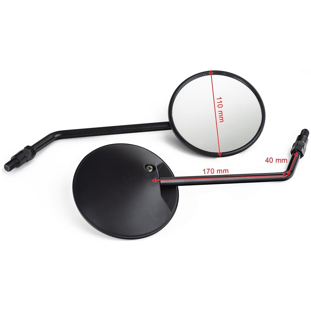 Specchietti 10mm Coppia Nero Retrovisori Universali Scooter Moto Omologati - Foto 4