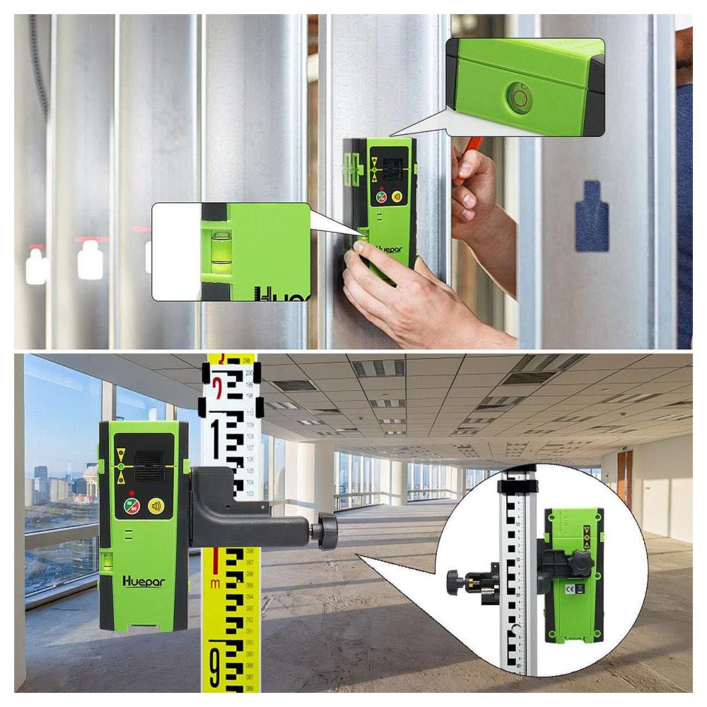 Rilevatore Laser Lr-6rg Per Il Livello Laser Linea, Ricevitore Laser Digitale Usato Con Pulsante Laser Lineari Fino A 60m, Rilevare Rosso E Fasci Laser Verde, Tre Lati Display Led, Morsetto Incluso - Foto 2