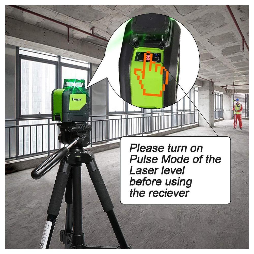 Rilevatore Laser Lr-6rg Per Il Livello Laser Linea, Ricevitore Laser Digitale Usato Con Pulsante Laser Lineari Fino A 60m, Rilevare Rosso E Fasci Laser Verde, Tre Lati Display Led, Morsetto Incluso - Foto 6