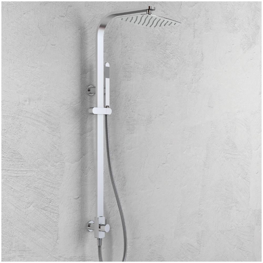 Colonna Doccia Attrezzata 024 Ottone Cromato Soffione Doccetta Quadro P46xh106 - Foto 2