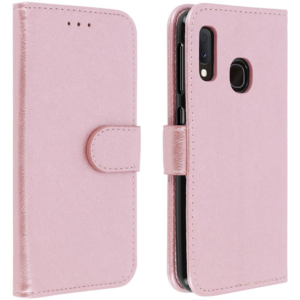 Custodia Galaxy A20e Portacarte Funzione Supporto Cover Silicone - Rosa Gold - Foto 1