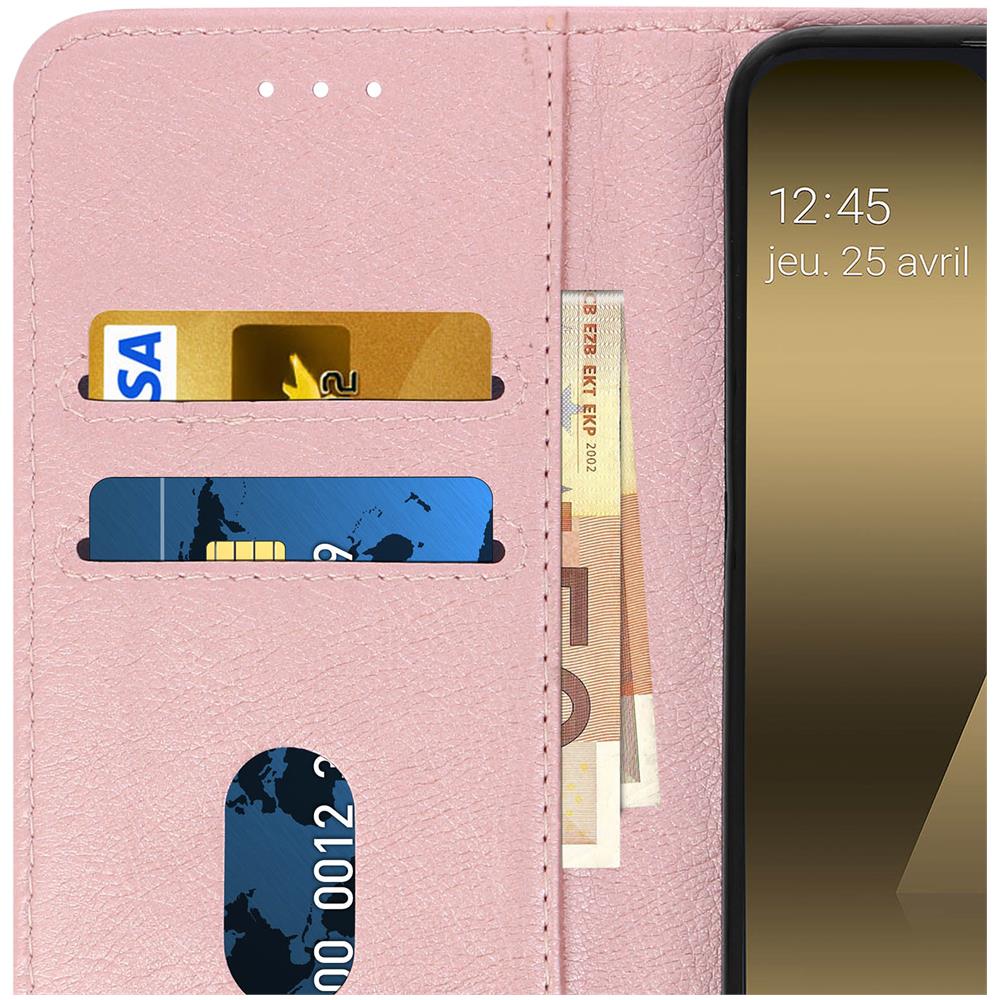 Custodia Galaxy A20e Portacarte Funzione Supporto Cover Silicone - Rosa Gold - Foto 5