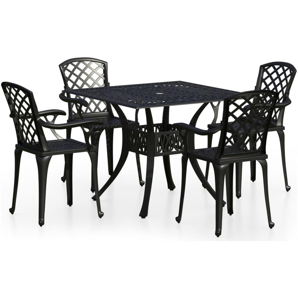 Set Da Bistrot 5 Pz In Alluminio Pressofuso Nero - Foto 2