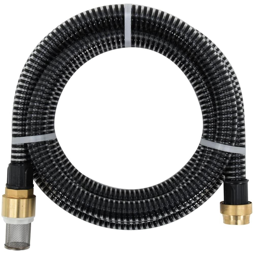 Tubo di Aspirazione con Connettori in Ottone 3 m 25 mm Nero - Foto 1