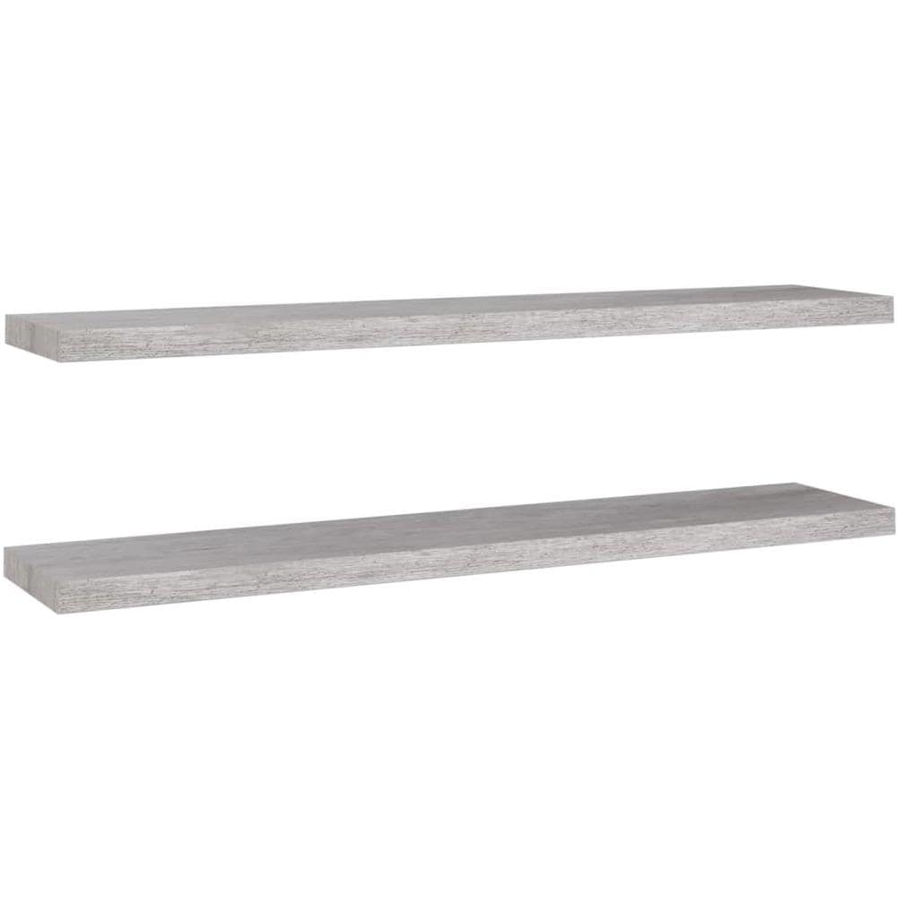 Scaffali A Parete 2 Pz Grigio Cemento 120x23,5x3,8 Cm In Mdf - Foto 2