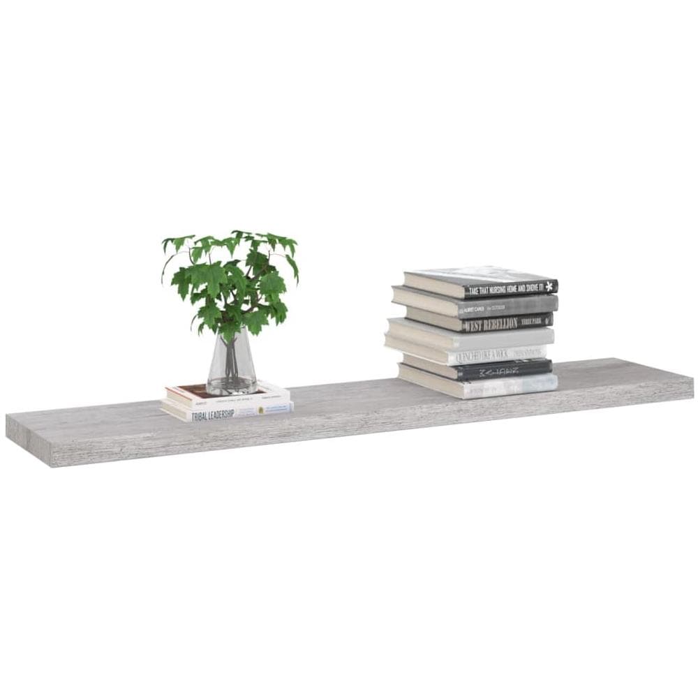 Scaffali A Parete 2 Pz Grigio Cemento 120x23,5x3,8 Cm In Mdf - Foto 3