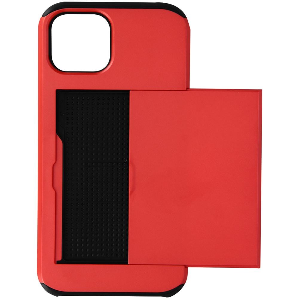 Cover Iphone 13 Pro Anti-shock Con Porta-carte Scorrevole Defender Rossa - Foto 1