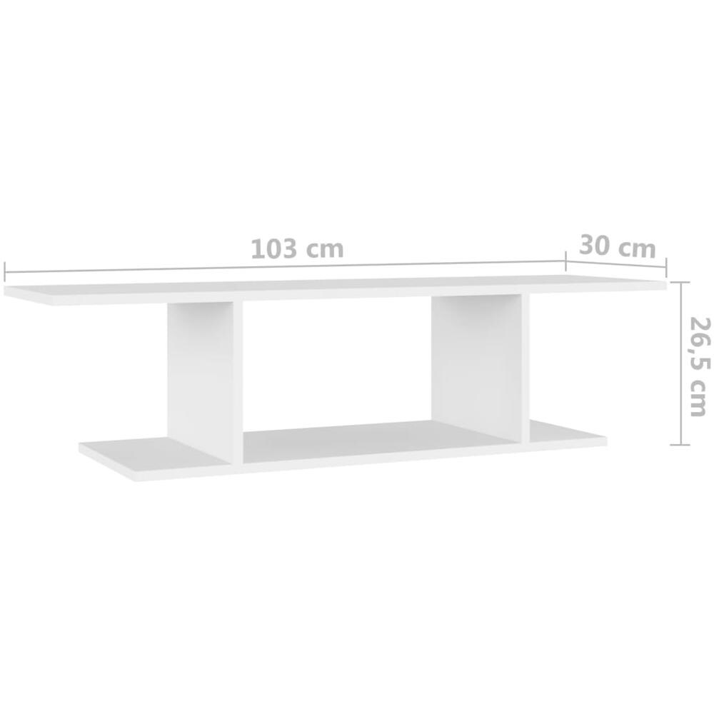 Mobile Porta TV a Parete Bianco 103x30x26,5 cm - Foto 5