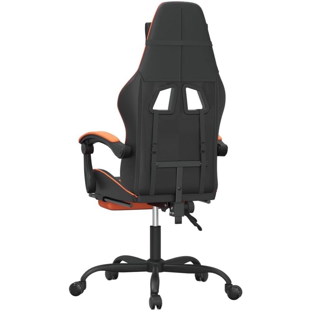 Sedia Da Gaming Con Poggiapiedi Nero E Arancione In Similpelle - Foto 2