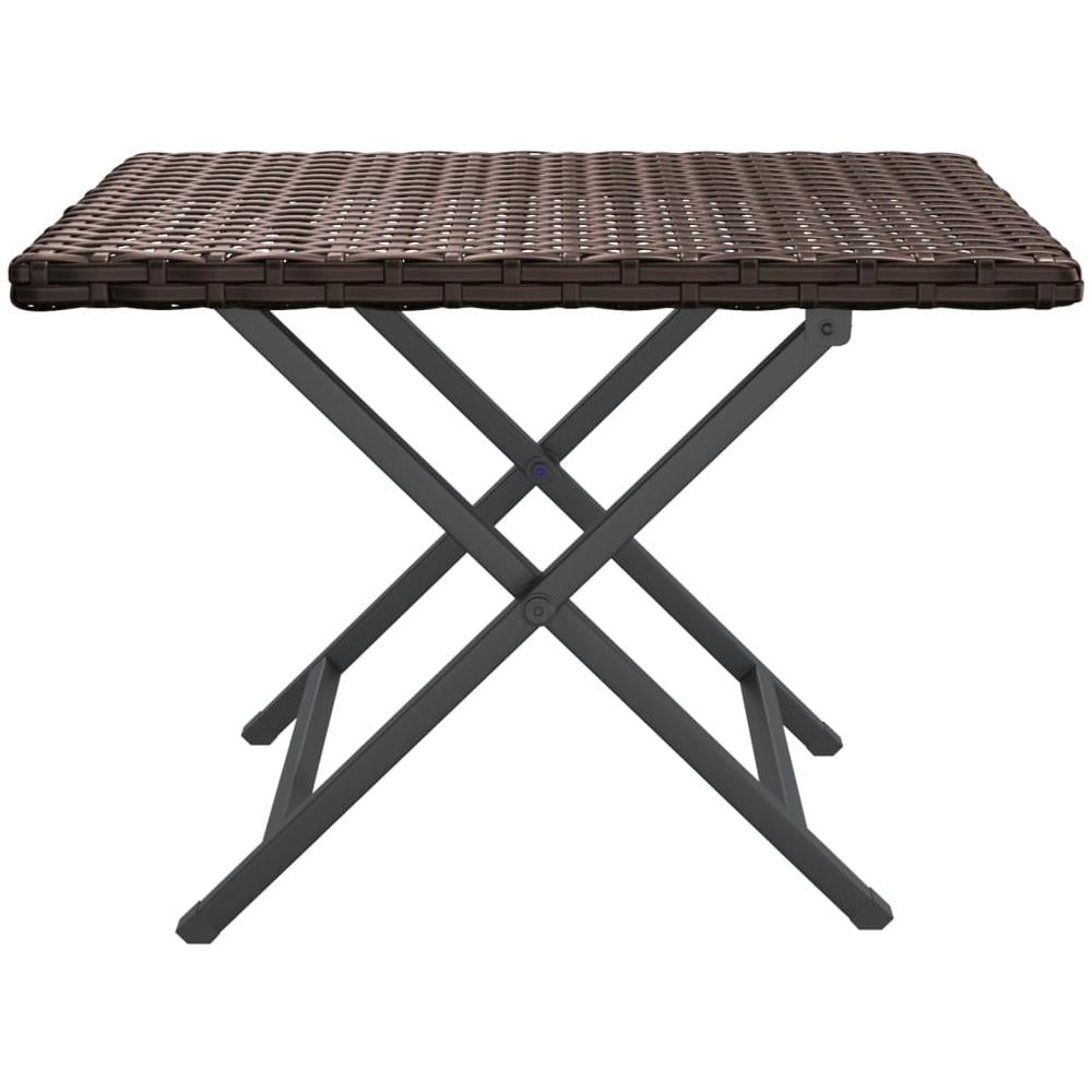 Tavolo Pieghevole Marrone 45x35x32 Cm In Polyrattan - Foto 3
